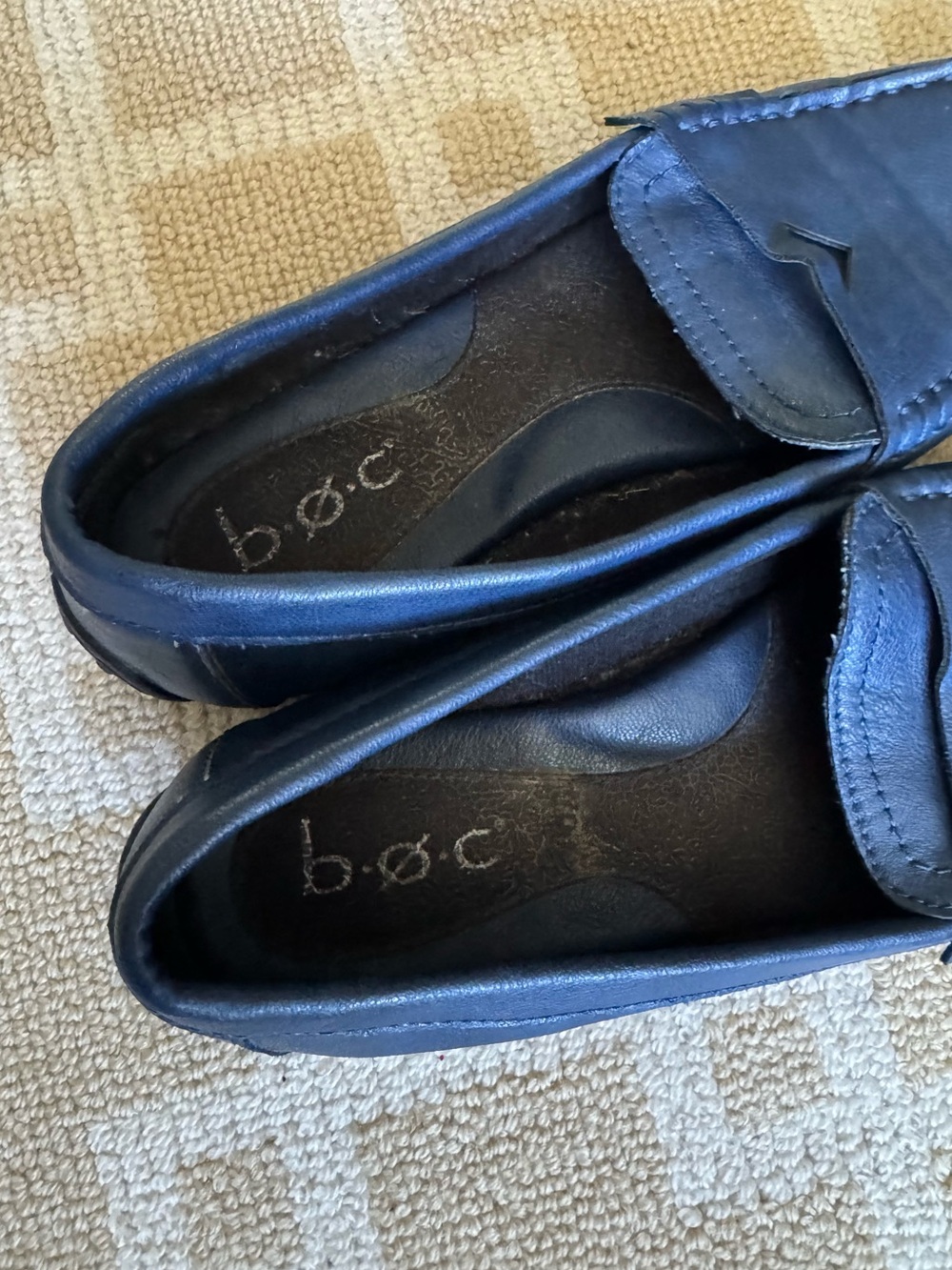 BOC Born Navy Leather Driving Moccasin Loafers Comfort Flats Size 7 - Picture 8 of 10